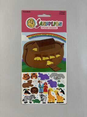 Vintage 1993 Sandylion Noah’s Ark & Animals Stickers Sealed 2 Sheets Kromekote